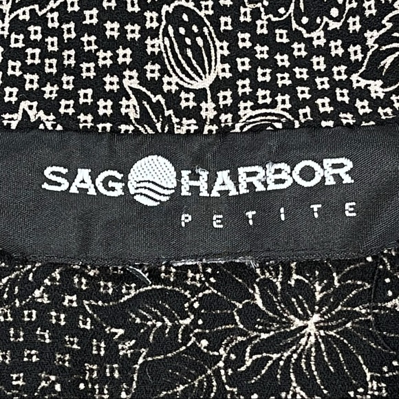 Sag Harbor Petite size small vintage black & white floral button down shirt EUC - Picture 13 of 13